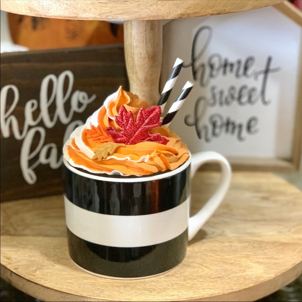 Handmade Mug Topper with Mug.